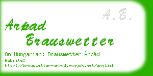 arpad brauswetter business card